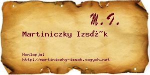 Martiniczky Izsák névjegykártya